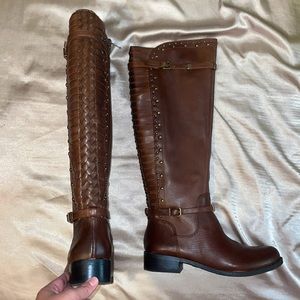 Brown Leather Knee High Boots Size 6